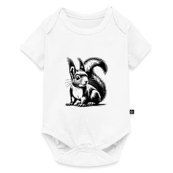 Baby Kids Squirrel Pencil Drawing - Baby Premium short-sleeve bodysuit - white - Front