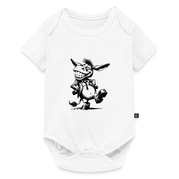 Grinning Donkey Long Eared Caricature Drawing - Baby Premium short-sleeve bodysuit - white - Front