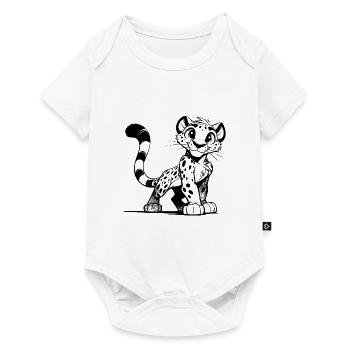 Small Leopard Sketch with Big Eyes - Baby Premium short-sleeve bodysuit - white - Front