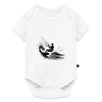 High-Fly Splash Kite-Surfen Meerwasser Fahrspaß - Baby Premium Kurzarmbody - Weiß - Vorne