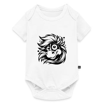 Funny horse with big eyes - Baby Premium short-sleeve bodysuit - white - Front