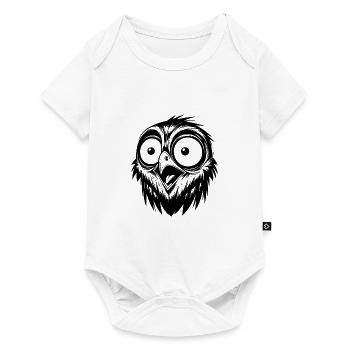 Dessin d’oiseau d’horreur effrayé - Body à manches courtes Premium Bébé - blanc - Devant