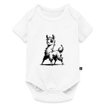 Kids Llama Pencil Sketch Style - Baby Premium short-sleeve bodysuit - white - Front