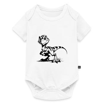 Naughty Raptor Baby Dino Kids Pencil Sketch - Body à manches courtes Premium Bébé - blanc - Devant