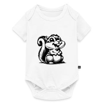 Cute Baby Squirrel Portrait Sketch - Baby Premium short-sleeve bodysuit - white - Front