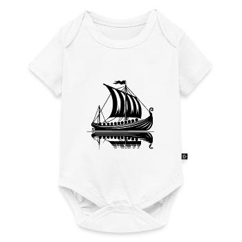 Large Viking Dragon Boat with Sail - Baby Premium short-sleeve bodysuit - white - Front