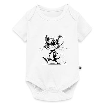Funny Kids Baby Mouse Simple Pencil Sketch - Baby Premium short-sleeve bodysuit - white - Front