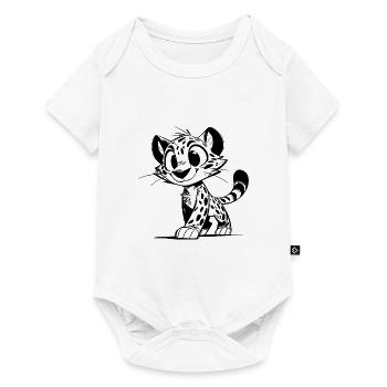 Small leopard with spots and big eyes - Baby Premium short-sleeve bodysuit - white - Front