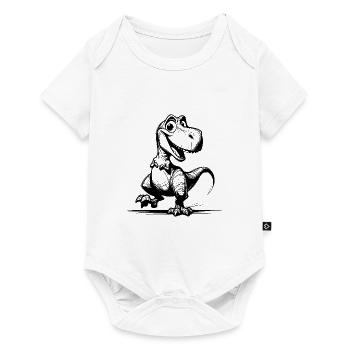 Good-humored dino laughing T-Rex sketch - Baby Premium short-sleeve bodysuit - white - Front