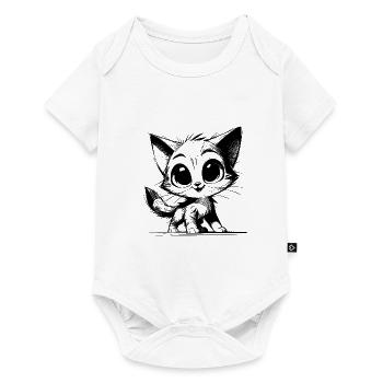 Cute Cats Baby Pencil Drawing - Baby Premium short-sleeve bodysuit - white - Front