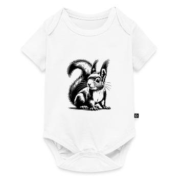 Children's Sketch Squirrel Pencil Drawing - Baby Premium short-sleeve bodysuit - white - Front