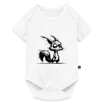 Tired Baby Squirrel Pencil Sketch - Baby Premium short-sleeve bodysuit - white - Front