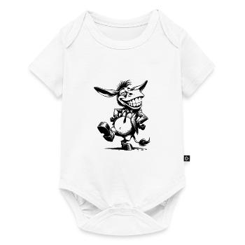 Laughing Donkey Long-Eared Caricature Disguise - Baby Premium short-sleeve bodysuit - white - Front