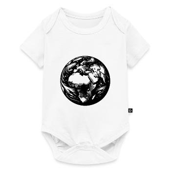Terre Continents Afrique Europe vue de l’espace - Body à manches courtes Premium Bébé - blanc - Devant