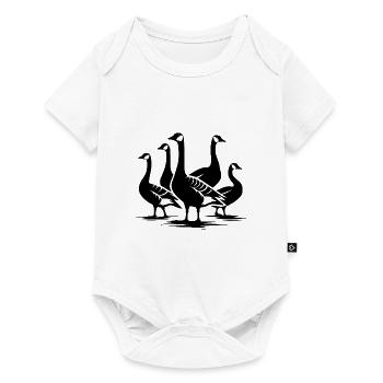 Ein Schwarm hübscher Wildgänse - Baby Premium Kurzarmbody - Weiß - Vorne
