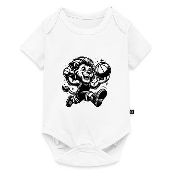Radiant lion stormy with basketball - Baby Premium short-sleeve bodysuit - white - Front