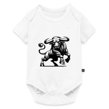 Taureau fort maléfique avec d’énormes cornes - Body à manches courtes Premium Bébé - blanc - Devant