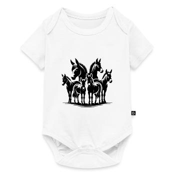 Donkey Groups Portrait Images - Baby Premium short-sleeve bodysuit - white - Front
