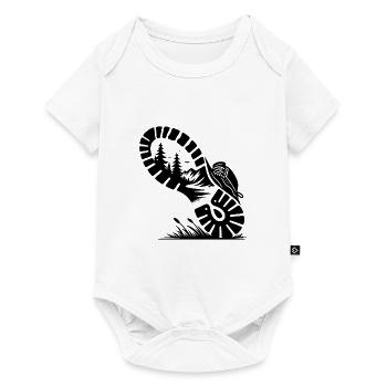 Hiking shoe with forest profile for hikers - Baby Premium short-sleeve bodysuit - white - Front
