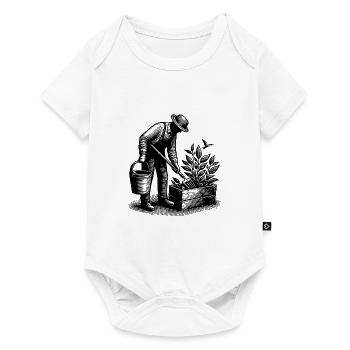 Hobby gardener doing gardening - Baby Premium short-sleeve bodysuit - white - Front