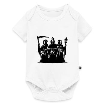 Unheimliche Sensenmänner Halloween Kürbis Party - Baby Premium Kurzarmbody - Weiß - Vorne