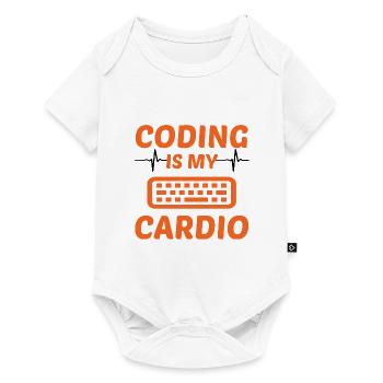 Coding Is My Cardio Programming Coder Computer Gee - Baby Premium Kurzarmbody - Weiß - Vorne