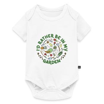 I'd Rather Be In My Garden Gardening Horticulture - Baby Premium Kurzarmbody - Weiß - Vorne