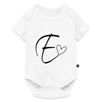 Buchstabe E Buchstabe-E Kalligrafie - Baby Premium Kurzarmbody - Weiß - Vorne