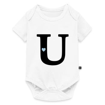 Buchstabe U Anfangsbuchstabe - Baby Premium Kurzarmbody - Weiß - Vorne