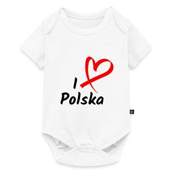 J’aime Polska J’aime la Pologne Cadeau de cœur - Body à manches courtes Premium Bébé - blanc - Devant