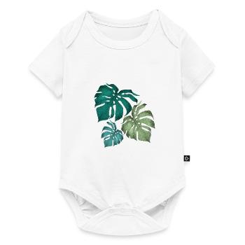 ZAZdesign® Monstera Leaf Shirt | Plant | Floral - Baby Premium short-sleeve bodysuit - white - Front