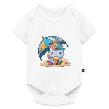 Unicorn essentials - a must-have for the summer - Baby Premium short-sleeve bodysuit - white - Front