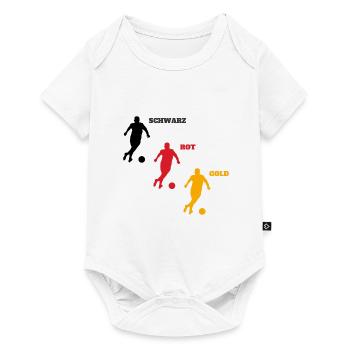 Schwarz Rot Gold Fußball Deutschland EM 2024 - Baby Premium Kurzarmbody - Weiß - Vorne