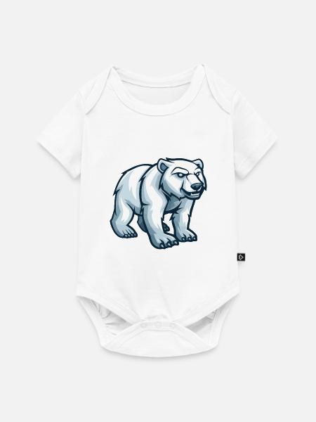 Eisbär Comic - Baby Premium Kurzarmbody - Weiß