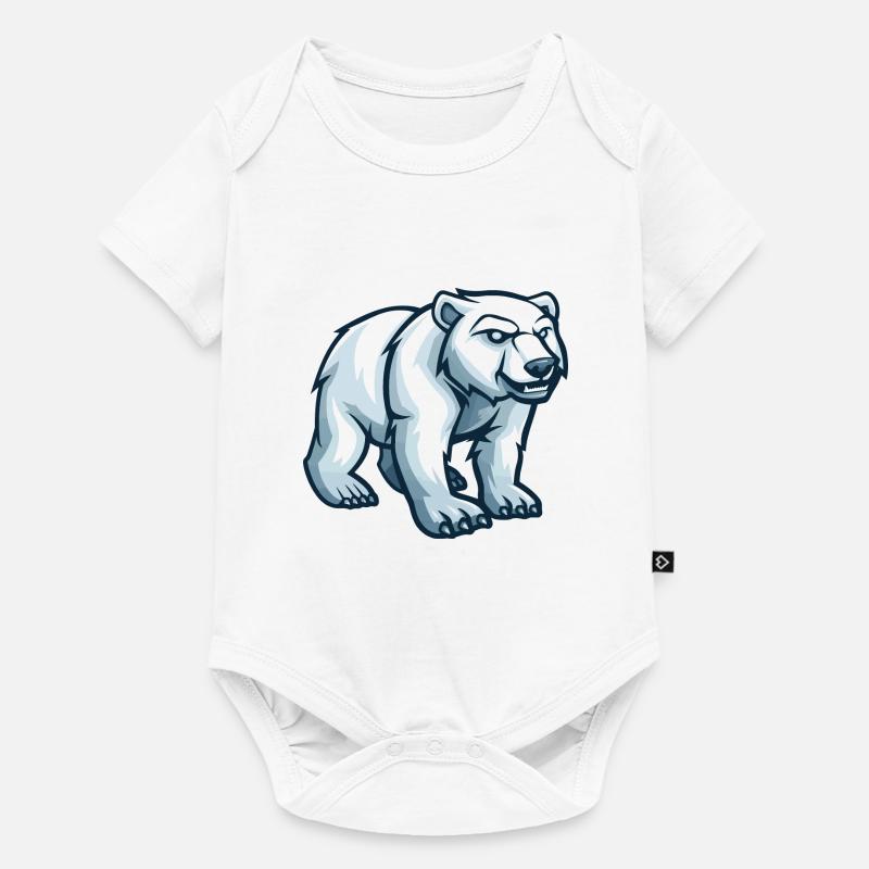 Eisbär Comic - Baby Premium Kurzarmbody - Weiß