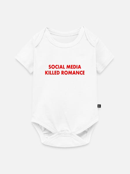 social media killed romance - Baby Premium Kurzarmbody - Weiß