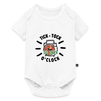 Tick Tock It's Pizza O' Clock Pizza Lover Italian - Baby Premium Kurzarmbody - Weiß - Vorne