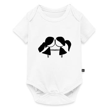 Couple lesbian symbol love lgbt - Baby Premium short-sleeve bodysuit - white - Front