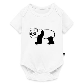 Bär Panda Tier Symbol - Baby Premium Kurzarmbody - Weiß - Vorne