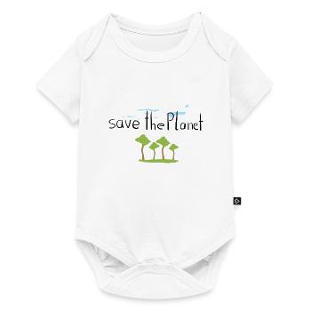 Climate protection saves the planet forest - Baby Premium short-sleeve bodysuit - white - Front
