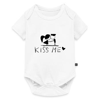 kiss me symbol couple love - Baby Premium short-sleeve bodysuit - white - Front