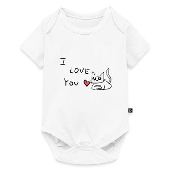 ich liebe dich katze tier - Baby Premium Kurzarmbody - Weiß - Vorne