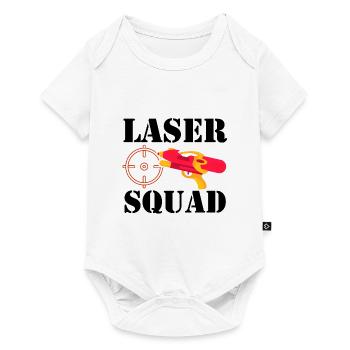 Squad Graphic Lasertag Player Lasertag Phaser Lase - Baby Premium Kurzarmbody - Weiß - Vorne