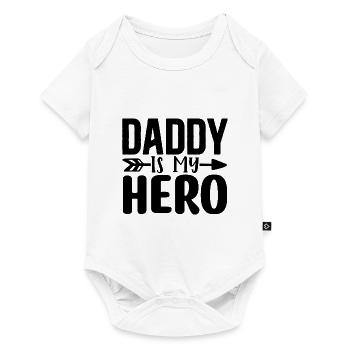 Papa est mon héros - Body à manches courtes Premium Bébé - blanc - Devant