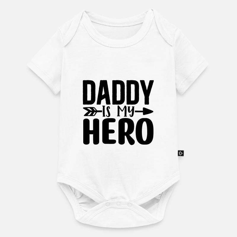 Papa est mon héros - Body à manches courtes Premium Bébé - blanc