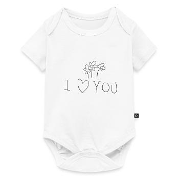Je t’aime symbole fleurs de la Saint-Valentin - Body à manches courtes Premium Bébé - blanc - Devant
