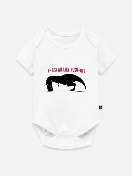 T-Rex no like Push-Ups - Baby Premium Kurzarmbody - Weiß