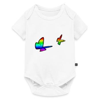 bunte schmetterlinge schmetterling bunt symbol - Baby Premium Kurzarmbody - Weiß - Vorne