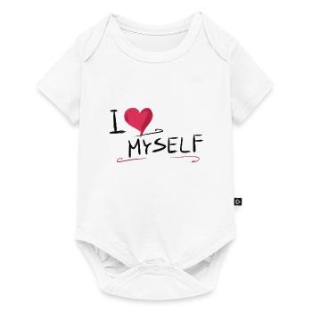 I love myself heart text saying - Baby Premium short-sleeve bodysuit - white - Front
