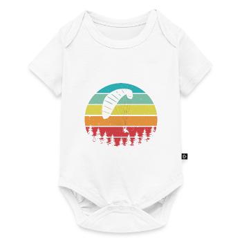Retro Graphic Paragliding Paraglider Parachute Sky - Baby Premium Kurzarmbody - Weiß - Vorne